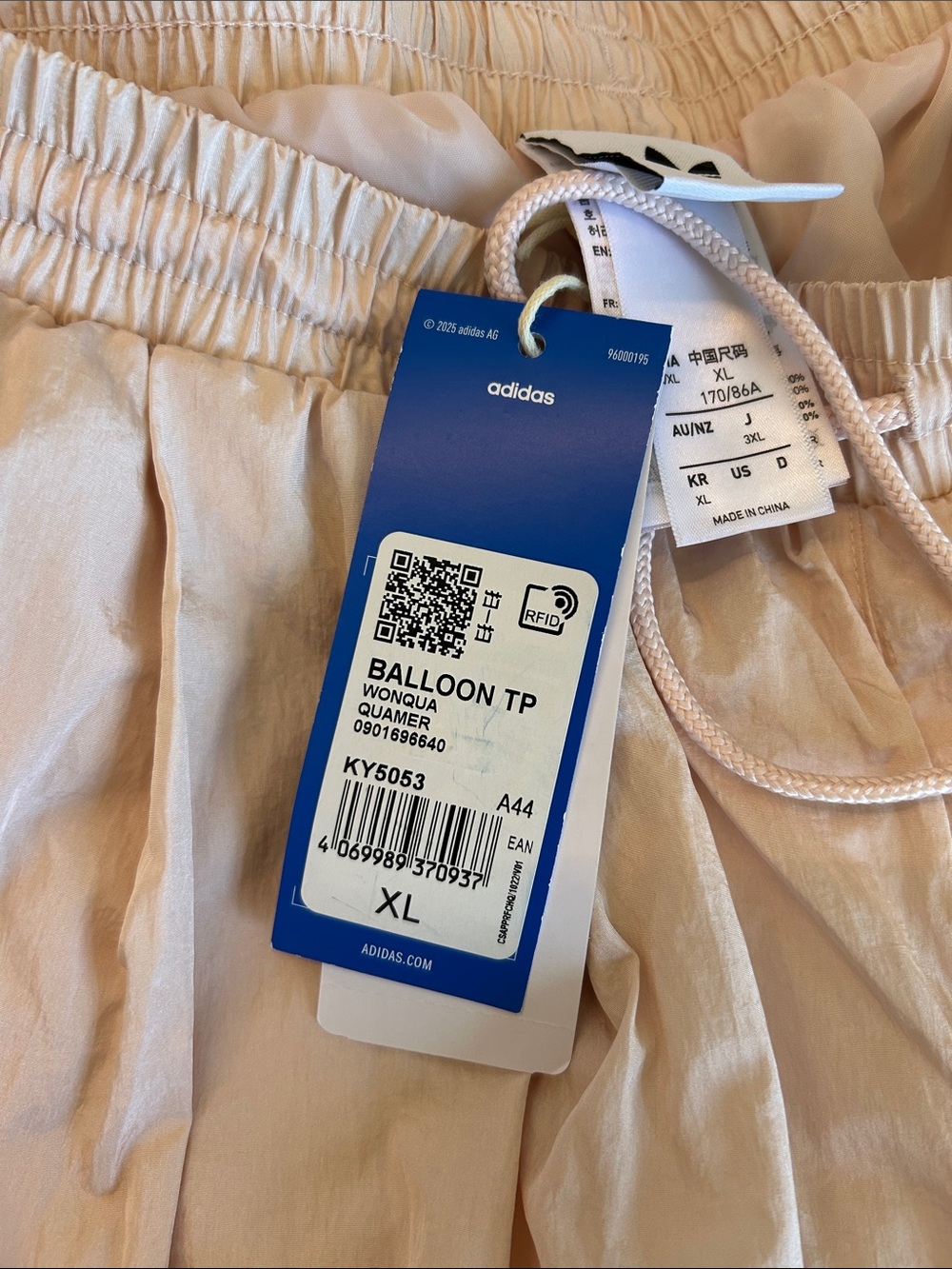 NWT Adidas Adilenium 5.0 Balloon Track Pants XLarge Wonder Quartz Blush Pink - Picture 5 of 7